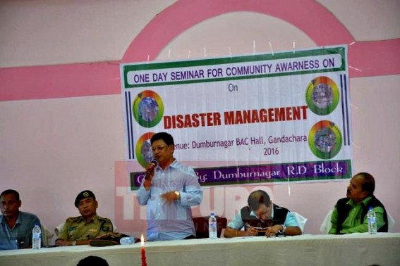 One day seminar for Community awareness on disaster management held at Dumburnagar RD Block 
